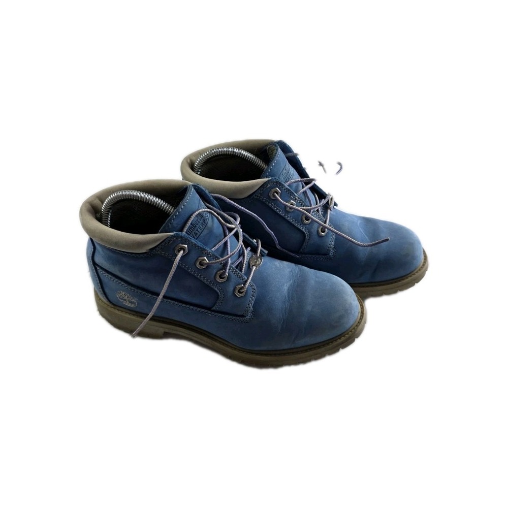 Timberland Womens LIGHT BLUE Waterproof Leather Ankle Boots Size 9M